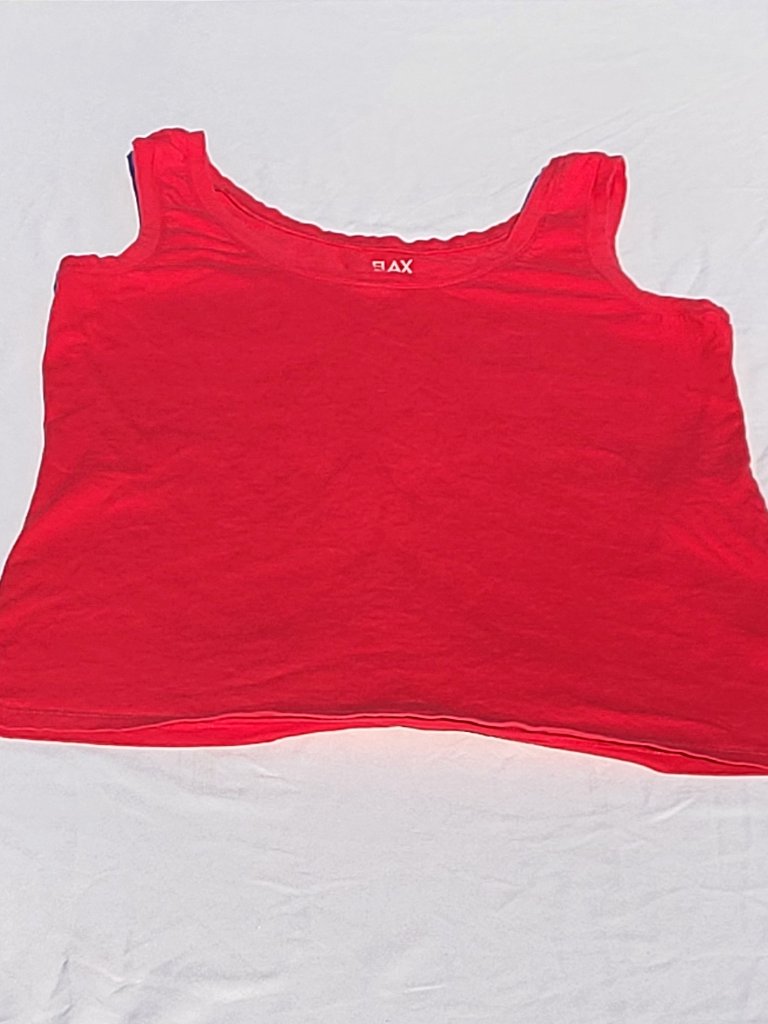 Flax Tank Top Women's Medium Red Cotton Shirt Casual Minimalist Comfort Spring